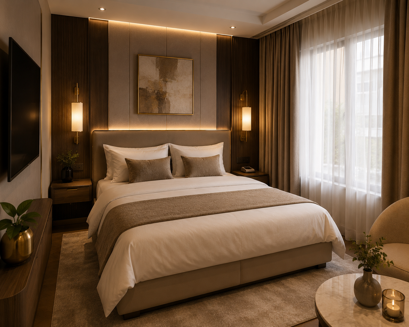 Cozy Hotel Style Small Bedroom