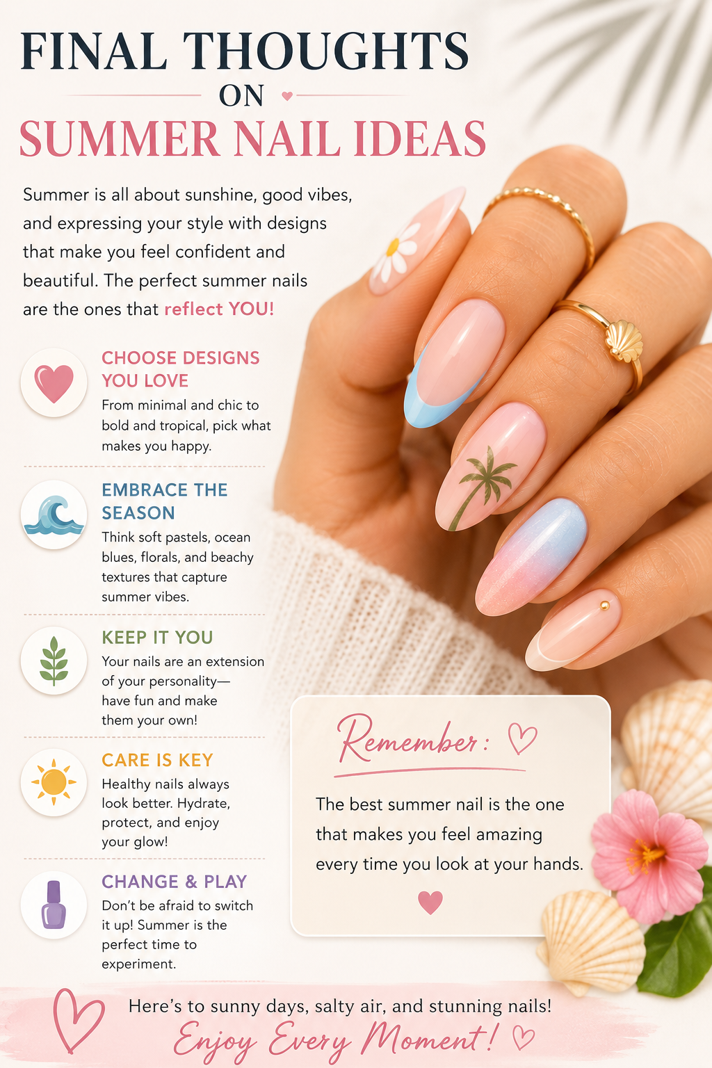 Trendy summer nail inspiration with colorful stylish manicure ideas
